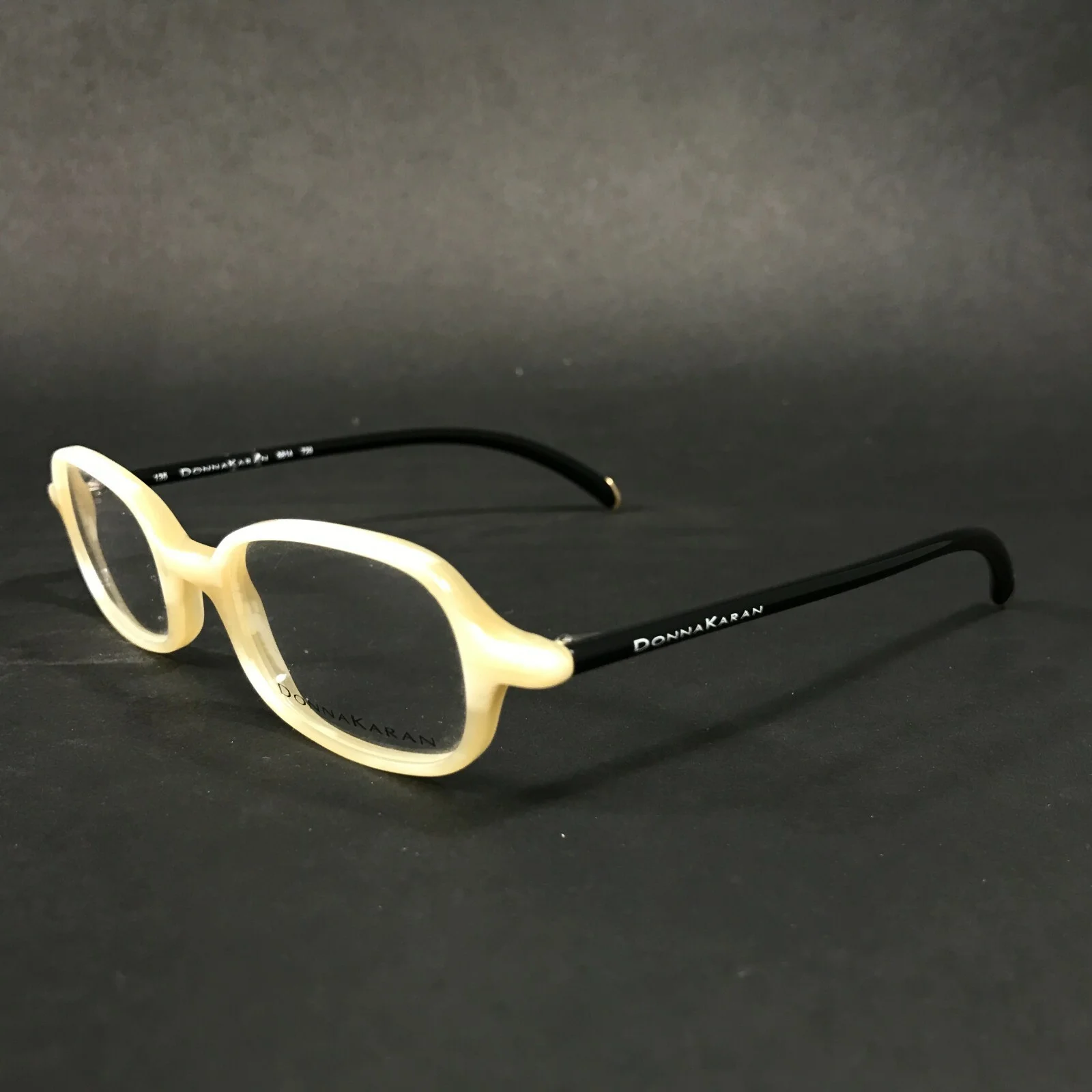 Donna Karan 8814 729 Eyeglasses Frames Ivory Black Rectangular 42-20-135 4